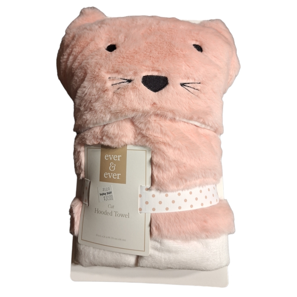 Buy Buy BABY Faux Fur Cat Hooded Snuggle Swaddling Towel
